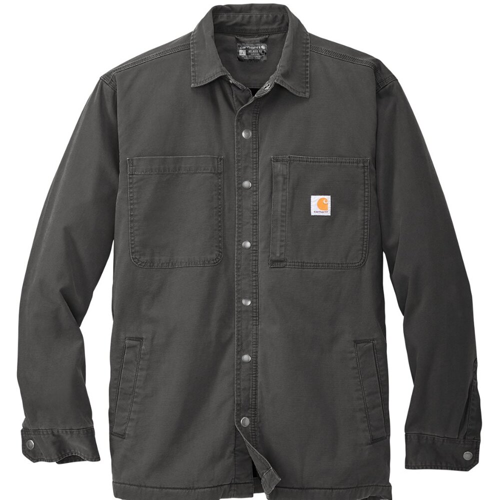 (NWT) Carhartt Mens Rugged Flex Fleece-Lined Shirt Jac Grey